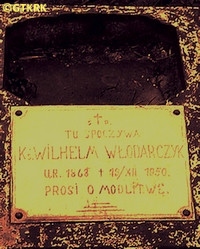 WRODARCZYK William - Tomb plaque, old cemetery, Bilyi Kamin, source: commons.wikimedia.org, own collection; CLICK TO ZOOM AND DISPLAY INFO