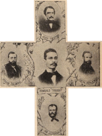 TRAUGUTT i JEGO TOWARZYSZE: straceni 5 sierpnia 1864 roku, Romuald Traugutt, Józef Toczyski, Roman Żuliński, Rafał Krajewski, Jan Jeziorański, Jan Grabiec 'Rok 1863', wyd. Poznań 1913; źródło: www.genealogia.okiem.pl