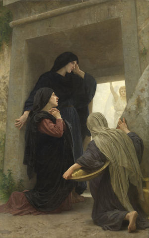 KOBIETY u GROBU: BOUGUEREAU, William Adolphe (1825, La Rochelle - 1905, La Rochelle), olejny na płótnie, prywatna kolekcja; źródło: www.artrenewal.org