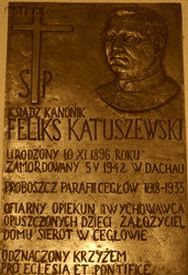 KATUSZEWSKI Felix - Commemorative plaque, church, Cegłów, source: www.bibliotekaceglow.pl, own collection; CLICK TO ZOOM AND DISPLAY INFO