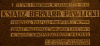 PAWLICKI Bernard Antoni - Tablica pamiątkowa, kościół parafialny, Chomiąża Szlachecka, źródło: www.wtg-gniazdo.org, zasoby własne; KLIKNIJ by POWIĘKSZYĆ i WYŚWIETLIĆ INFO
