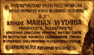 WYDUBA Marian - Pomnik, lasy Miradzkie, Ciencisko, źródło: www.wtg-gniazdo.org, zasoby własne; KLIKNIJ by POWIĘKSZYĆ i WYŚWIETLIĆ INFO