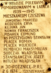 PISZCZYGŁOWA Stanislav - Monument to the fallen in 1939-45, Czeszewo, source: wikimapia.org, own collection; CLICK TO ZOOM AND DISPLAY INFO