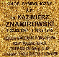 ZNAMIROWSKI Casimir Peter - Tombstone, cenotaph, parish cemetery, Garnek, source: www.facebook.com, own collection; CLICK TO ZOOM AND DISPLAY INFO