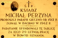 PERZYNA Michał - Tablica pamiątkowa, kościół pw. Wszystkich Świętych i św. Jakuba, Gieczno, źródło: lodz-andrzejow.pl, zasoby własne; KLIKNIJ by POWIĘKSZYĆ i WYŚWIETLIĆ INFO