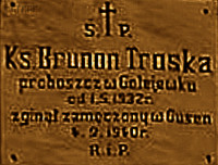 TROSKA Bruno Felix - Commemorative plaque, parish church, Golejewko, source: static.vtour.pl, own collection; CLICK TO ZOOM AND DISPLAY INFO