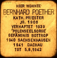 POETHER Bernard - Commemorative plague, Am Klosterwald 3, Hiltrup, source: www.spd-hiltrup.de, own collection; CLICK TO ZOOM AND DISPLAY INFO