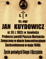 KUYDOWICZ Jan - Tablica pamiątkowa, kościół parafialny, Inowłódz, źródło: www.polskaniezwykla.pl, zasoby własne; KLIKNIJ by POWIĘKSZYĆ i WYŚWIETLIĆ INFO