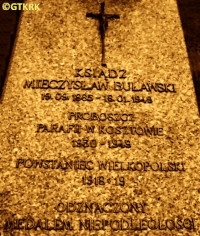 BUŁAWSKI Mieczyslav Vaclav - Grave plague, parish cemetery, Kosztowo, source: www.naszwyrzysk.pl, own collection; CLICK TO ZOOM AND DISPLAY INFO