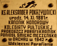 POKRZYWNICKI Felix Alexander - Commemorative plaque, parish church, Kramsk, source: www.wtg-gniazdo.org, own collection; CLICK TO ZOOM AND DISPLAY INFO