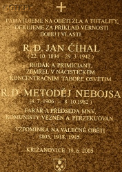 ČIHAL John - Commemorative plague, Holy Mary Assumption into Heaven parish church, Křižanovice, source: commons.wikimedia.org, own collection; CLICK TO ZOOM AND DISPLAY INFO