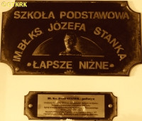 STANEK Joseph - Commemorative plaque, Joseph Staniek's primary school, Łapsze Niżne, source: www.lapszenizne.pl, own collection; CLICK TO ZOOM AND DISPLAY INFO
