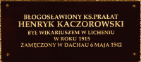 KACZOROWSKI Henry Sigismund - Commemorative plaque, Licheń, source: www.wtg-gniazdo.org, own collection; CLICK TO ZOOM AND DISPLAY INFO