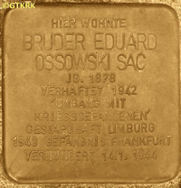 OSSOWSKI Edward - Commemorative plaque, Pallotines SAC monastery, Limburg an der Lahn, source: commons.wikimedia.org, own collection; CLICK TO ZOOM AND DISPLAY INFO