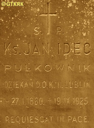 IDEC John - Tombstone plaque, Lychakiv Cemetery, Lviv, source: cmentarzlyczakowski.pl, own collection; CLICK TO ZOOM AND DISPLAY INFO