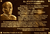 STABRAWA Joseph - Commemorative plaque, Mszana Dolna, source: www.ziemia-limanowska.pl, own collection; CLICK TO ZOOM AND DISPLAY INFO