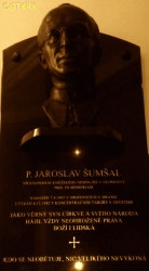 ŠUMŠAL Yaroslav - Commemorative plaque, Archbishop's Theological Seminary, Olomouc, source: www.novinky.cz, own collection; CLICK TO ZOOM AND DISPLAY INFO