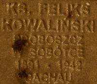 KOWALIŃSKI Felix Francis - Commemorative plaque, Underground Resistance State monument, Poznań, source: own collection; CLICK TO ZOOM AND DISPLAY INFO