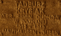 KRYSIAK Thaddeus Theophilus - Commemorative plaque, Underground Resistance State monument, Poznań, source: own collection; CLICK TO ZOOM AND DISPLAY INFO