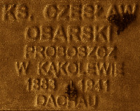 OBARSKI Czesław Józef - Pamiątkowa tabliczka, pomnik Państwa Podziemnego, Poznań, źródło: zasoby własne; KLIKNIJ by POWIĘKSZYĆ i WYŚWIETLIĆ INFO