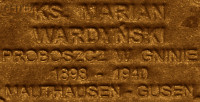 WARDYŃSKI Marian - Commemorative plaque, Underground Resistance State monument, Poznań, source: own collection; CLICK TO ZOOM AND DISPLAY INFO