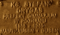 DRYGAS Steven Marian - Commemorative plaque, Underground Resistance State monument, Poznań, source: own collection; CLICK TO ZOOM AND DISPLAY INFO