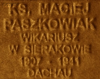 PASZKOWIAK Matthias - Commemorative plaque, Underground Resistance State monument, Poznań, source: own collection; CLICK TO ZOOM AND DISPLAY INFO