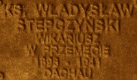 STEPCZYŃSKI Vladislav John - Commemorative plaque, Underground Resistance State monument, Poznań, source: own collection; CLICK TO ZOOM AND DISPLAY INFO