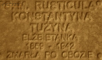 TUŻYNA Constantina (Sr Rusticula) - Commemorative plaque, Underground Resistance State monument, Poznań, source: own collection; CLICK TO ZOOM AND DISPLAY INFO