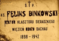 BIŃKOWSKI Feliks Szczęsny - Cenotaf, cmentarz parafialny, Sieradz, źródło: sieradz-praga.pl, zasoby własne; KLIKNIJ by POWIĘKSZYĆ i WYŚWIETLIĆ INFO