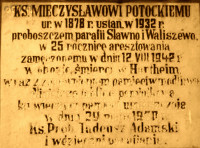 POTOCKI Mieczysław - Tablica pamiątkowa, kościół parafialny pw. św. Mikołaja, Sławno, źródło: dziejeslawna.pl.tl, zasoby własne; KLIKNIJ by POWIĘKSZYĆ i WYŚWIETLIĆ INFO