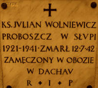 WOLNIEWICZ Julian Vincent - Commemorative plaque, parish church, Słupia, source: www.parafiaslupia.pl, own collection; CLICK TO ZOOM AND DISPLAY INFO