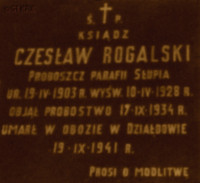ROGALSKI Czesław - Tablica pamiątkowa, kościół parafialny, Słupia, źródło: forum.tradytor.pl, zasoby własne; KLIKNIJ by POWIĘKSZYĆ i WYŚWIETLIĆ INFO
