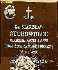 SUCHOWOLEC Stanislav - Commemorative plaque, St Peter and St Paul the Apostles parish church, Suchowola, source: dzieje.pl, own collection; CLICK TO ZOOM AND DISPLAY INFO