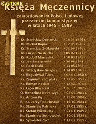 ŁASKI Rock - Commemorative plaque, Sanctuary of Our Lady Queen of Polish Martyrs, Warsaw, source: commons.wikimedia.org, own collection; CLICK TO ZOOM AND DISPLAY INFO