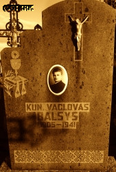 BALSYS Vaclav - Tomb, Meištai communal cemetery, Kudirkos Naumiestis, source: www.findagrave.com, own collection; CLICK TO ZOOM AND DISPLAY INFO