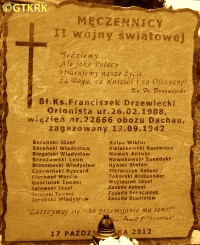 DRZEWIECKI Franciszek - Tablica pamiątkowa - pomnik, Szkoła Podstawowa Stowarzyszenia Przyjaciół Szkół Katolickich im. bł. ks. Franciszka Drzewieckiego, Włocławek, źródło: pomniki.wloclawek.pl, zasoby własne; KLIKNIJ by POWIĘKSZYĆ i WYŚWIETLIĆ INFO