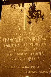 WIDYŃSKI Francis Joseph - Grave plague, parish cemetery, Wrociszew, source: groby.radaopwim.gov.pl, own collection; CLICK TO ZOOM AND DISPLAY INFO