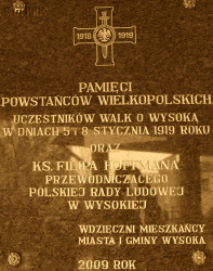 HOFFMANN Filip - Tablica pamiątkowa, Wysoka; źródło: dzięki uprzejmości Gimnazjum w Wysokiej, zasoby własne; KLIKNIJ by POWIĘKSZYĆ i WYŚWIETLIĆ INFO