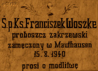 WOSCHKE Franciszek - Tablica pamiątkowa, kościół parafialny pw. św. Klemensa, Zakrzewo, źródło: polskaniezwykla.pl, zasoby własne; KLIKNIJ by POWIĘKSZYĆ i WYŚWIETLIĆ INFO
