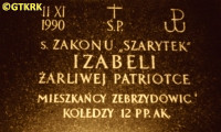 ŁUSZCZKIEWICZ Zofia Maria (s. Izabela) - Tablica pamiątkowa, cmentarz parafialny, Zebrzydowice, źródło: www.krakow.szarytki.pl, zasoby własne; KLIKNIJ by POWIĘKSZYĆ i WYŚWIETLIĆ INFO