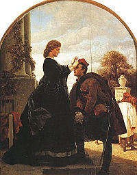 POŻEGNANIE POWSTAŃCA: GROTTGER, Artur (1837, Ottyniowice – 1867, Amélie-les-Bains), 1866, olej na desce, 52.7x41.3 cm, Muzeum Narodowe w Krakowie; źródło: www.pinakoteka.zascianek.pl