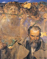 DZIEJE PIOSENKI (POTRET ADAMA ASNYKA): MALCZEWSKI Jacek (1854, Radom - 1929, Kraków), 1899, olejny na płótnie, 98x77cm, Muzeum Narodowe, Warszawa; źródło: www.pinakoteka.zascianek.pl