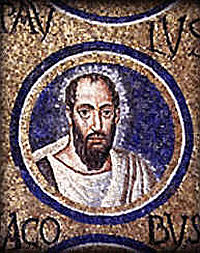 ŚW. PAWEŁ: mozaika, VI-VII w., budynek chrzcielny, Rawenna; źródło: fototeka.1944.pl