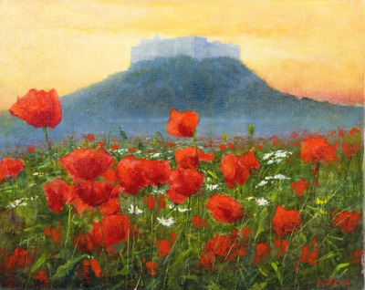 MONTE CASSINO– GAZDA, Tadeusz (ur. 1952, Zgierz, olejny na płótnie, 40×50 cm; źródło: www.touchofart.eu