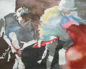 POWSTAŃCY: STANISZEWSKA, Anna (ur. 1921, Kraków), akwarela; źródło: www.anna-staniszewska.art.pl