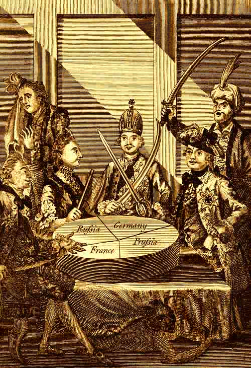 POLSKI TORT - John Lodge, rycina, 1774; źródło: www.loc.gov