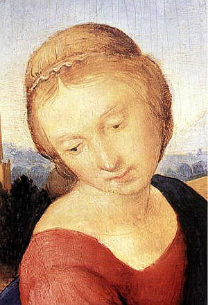 MADOONNA z DZIECKIEM i św. JANEM: fragm., ok. 1508, tempera i olej na desce, 29 x 22 cm, Szépmûvészeti Múzeum, Budapeszt; źródło: www.wga.hu