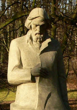 CYPRIAN KAMIL NORWID: 2006, pomnik, brąz, Łazienki, Warszawa; źródło: warszawa.wikia.com