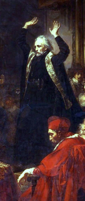KAZANIE SKARGI: MATEJKO, Jan (1483, Urbino - 1520, Rzym), fragm., 1864, olejny na płótnie, 224×397 cm, Zamek Królewski, Warszawa; źródło: pl.wikipedia.org